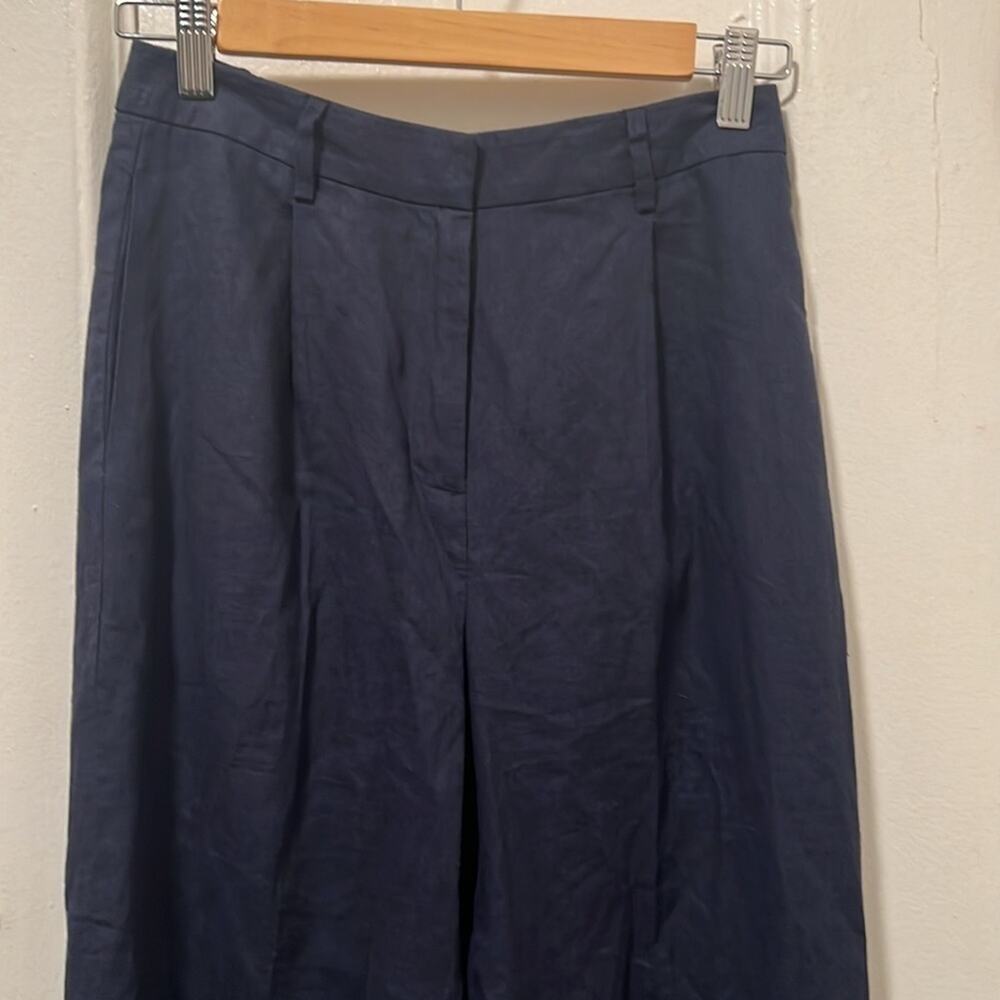 Open Edit Navy Blue Linen Blend Pants NWOT Size XS - Picture 2 of 16